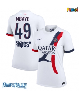 Paris Saint-Germain Ibrahim Mbaye #49 Tricou Fotbal Replică 2025-26 Femei Deplasare